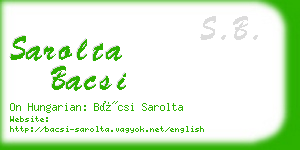 sarolta bacsi business card
